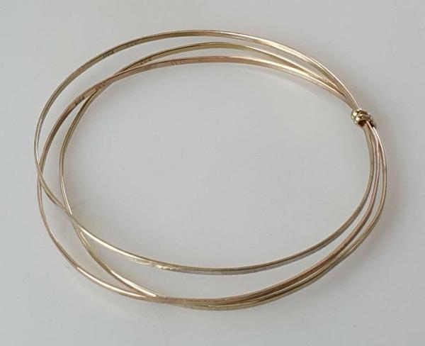 3er Tricolor Armreif, 333er Gelb-Weiß-Rotgold, Gewicht: 7,0g