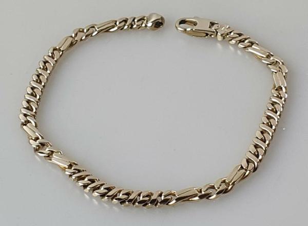 Panzerketten Armband aus 333er Gelbgold, Länge 19,5 cm, Gewicht: 10,6g