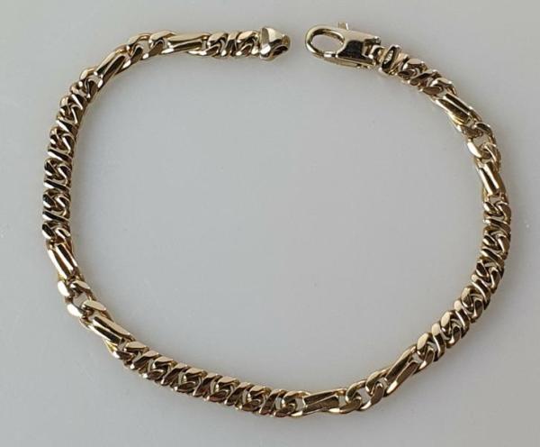 Panzerketten Armband aus 333er Gelbgold, Länge 19,5 cm, Gewicht: 10,6g