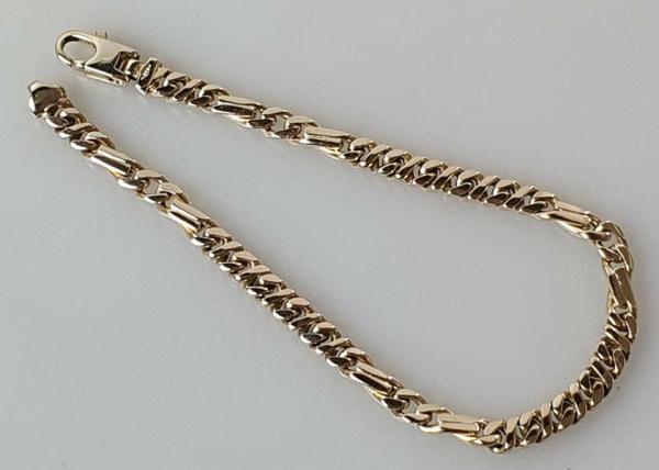 Panzerketten Armband aus 333er Gelbgold, Länge 19,5 cm, Gewicht: 10,6g
