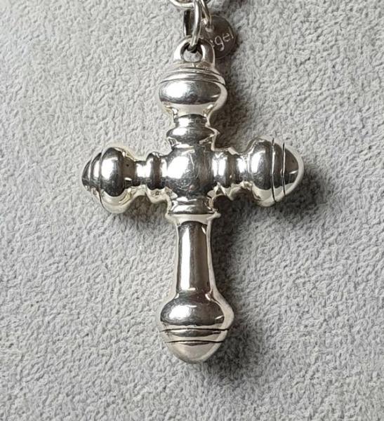 Ankerkette mit großem Kreuzanhänger aus 925er Sterlingsilber, Länge: 50,0 cm, Gewicht: 46,4g