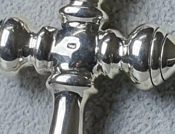 Ankerkette mit großem Kreuzanhänger aus 925er Sterlingsilber, Länge: 50,0 cm, Gewicht: 46,4g