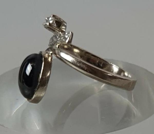 Sternsaphir Diamantring aus 585er Weißgold, Größe 55, Gewicht: 5,9g
