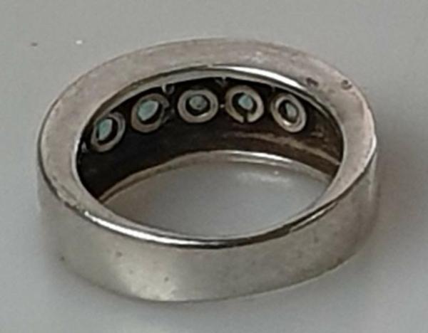 Schmucksteinring aus 925er Sterlingsilber, Größe 53, Gewicht: 6,4g