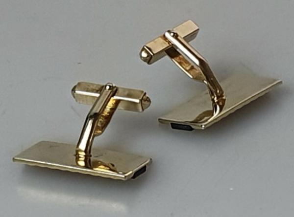 Manschettenknöpfe / Cufflinks 333 Gold mit Onyx, Gewicht: 8,0g