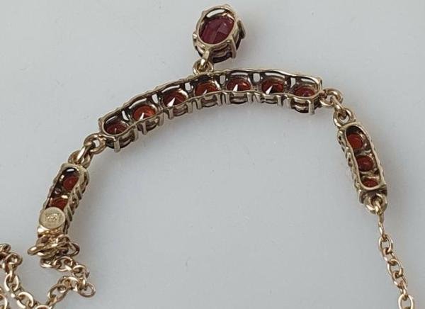 Vintage Granatstein Kettencollier, 333er Gold, Länge 44,0 cm, Gewicht: 7,5g