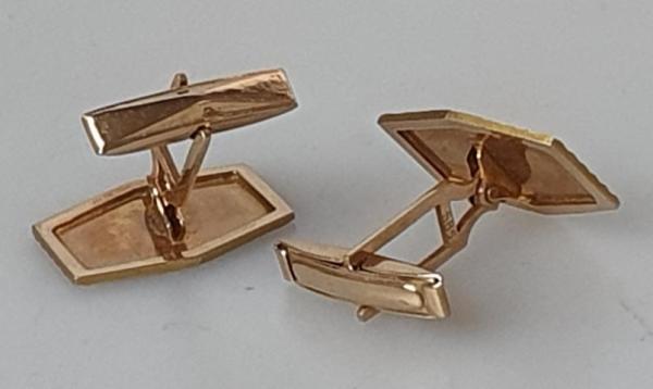 Manschettenknöpfe -Akropolis- aus 585 Gold, Gewicht: 7,7g
