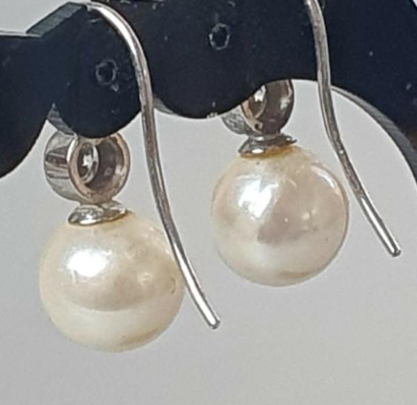 Handanfertigung Akoya Brillant Perlenohrhänger aus 750 Weißgold