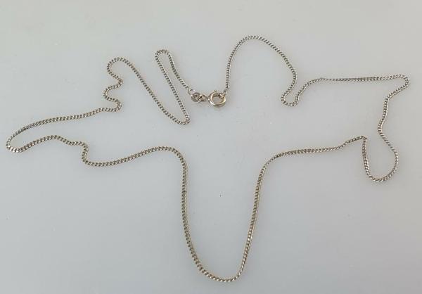 Panzerhalskette aus 585er Weißgold, Länge: 55,0 cm, Gewicht: 3,9g