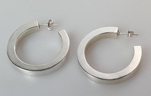 Große Creolen Ohrstecker aus 925er Sterlingsilber, Gewicht: 8,7g