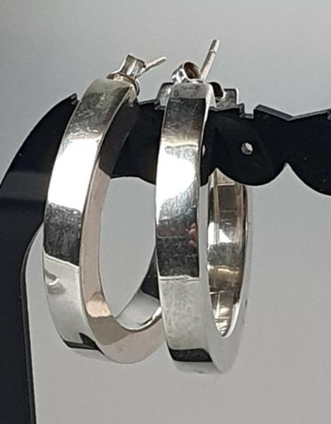 Große Creolen Ohrstecker aus 925er Sterlingsilber, Gewicht: 8,7g