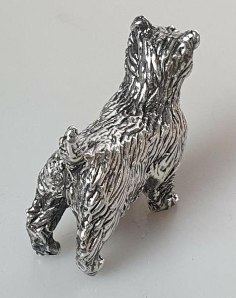 Handarbeit: Hundefigur -Terrier- aus reinem Silber 999,9er, Gewicht: 26,2g