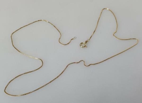 Feine Venezianerhalskette aus 585er Gold, Länge 47,0 cm, Gewicht: 2,6g
