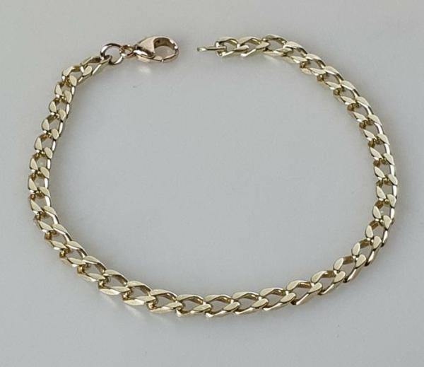 Panzerketten Armband aus 585er Gelbgold, Länge 19,5 cm, Gewicht: 9,2g