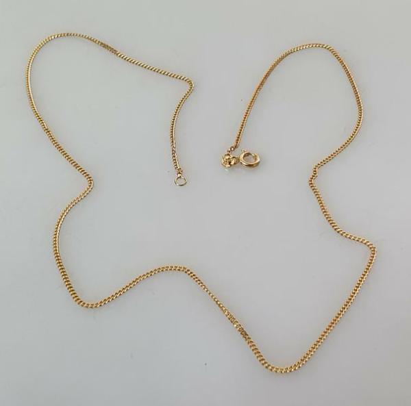 Panzerhalskette aus 585er Gelbgold, Länge 50,0 cm, Gewicht: 3,3g