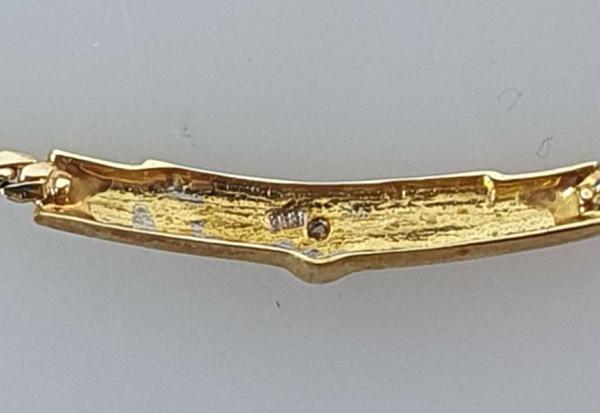 Krawattenhalter mit kleinem Diamanten aus 585er Gold, Gewicht: 3,2g