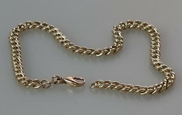 Panzerkettenarmband aus 585er Gold, Länge 21,5 cm Gewicht: 11,5g