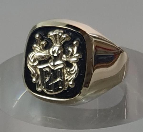 Wappen Goldring, 333er Gold, Größe 58, Gewicht: 5,8g
