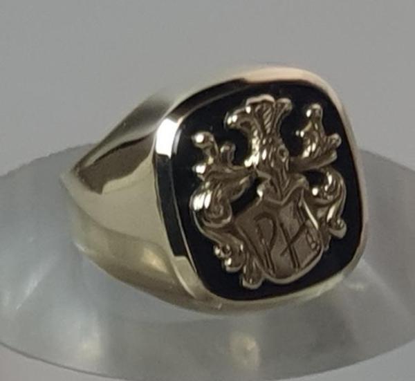 Wappen Goldring, 333er Gold, Größe 58, Gewicht: 5,8g