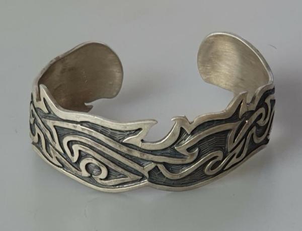 Armspange "Flammen" aus 925er Sterlingsilber, Gewicht: 35,3g