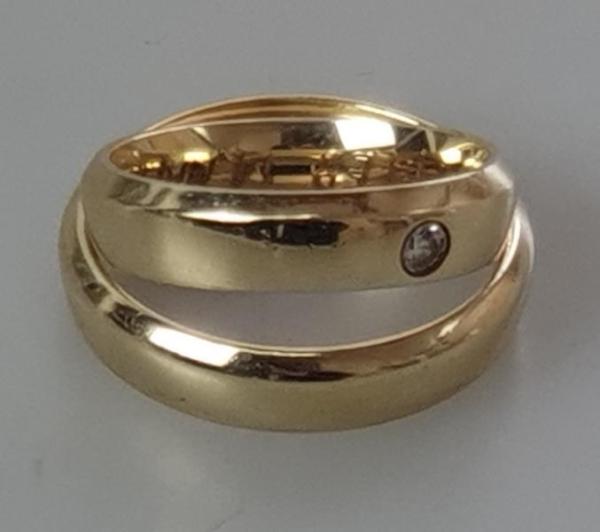 Trauring/Ehering Set , Damenring mit Diamant, Größe 55 & 61, NP 2.790,- €