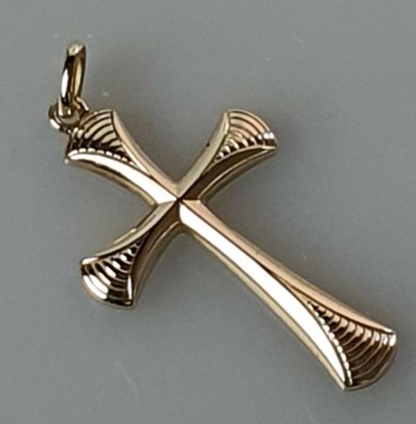 Kreuz Anhänger 585er Gelbgold, Gewicht: 1,0g