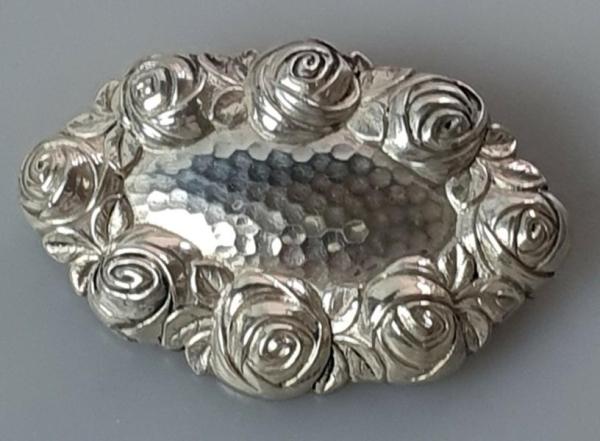 Vintage Rosenbrosche aus 800er Silber, Gewicht: 10,6g