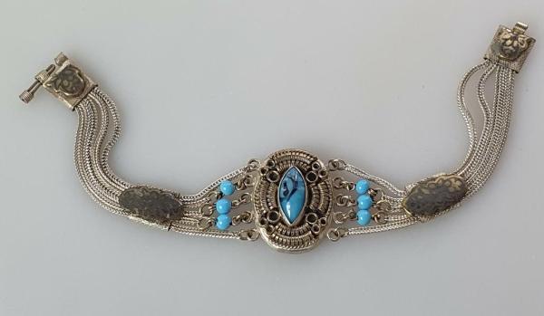 Neo Vintage Armband mit Schmucksteinen aus 800er Silber, Länge: 18,0 cm, Gewicht: 23,6g