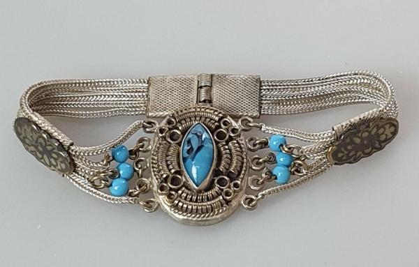 Neo Vintage Armband mit Schmucksteinen aus 800er Silber, Länge: 18,0 cm, Gewicht: 23,6g