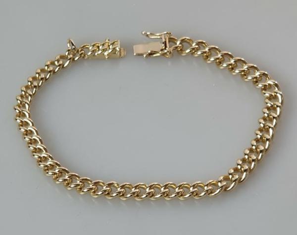 Panzerkettenarmband aus 750er Gold, Länge 20,0 cm Gewicht: 26,1g