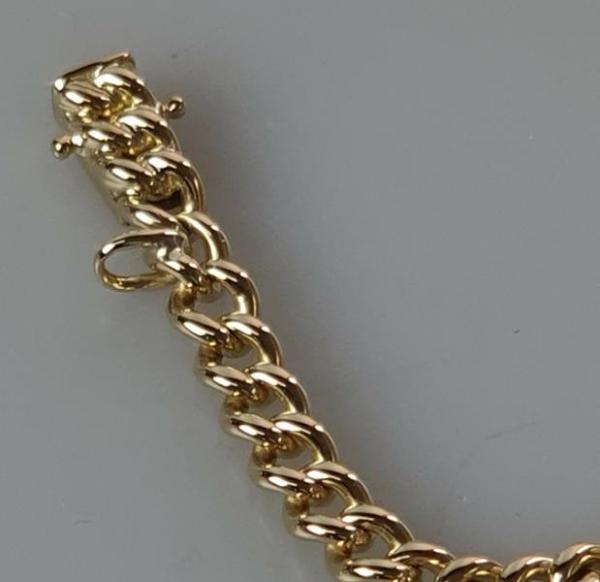 Panzerkettenarmband aus 750er Gold, Länge 20,0 cm Gewicht: 26,1g