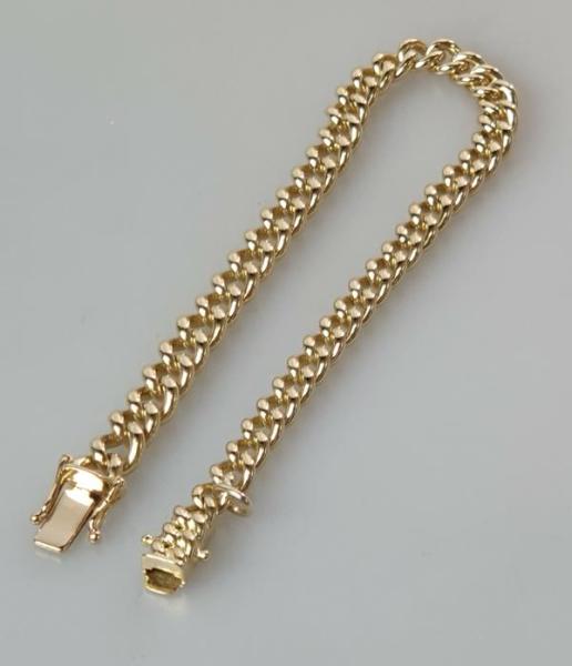 Panzerkettenarmband aus 750er Gold, Länge 20,0 cm Gewicht: 26,1g