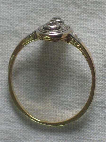 Vintage Altschliff Diamantring 0.24 ct. 585er Gold und Platin, Größe 61, Gewicht: 2,7g