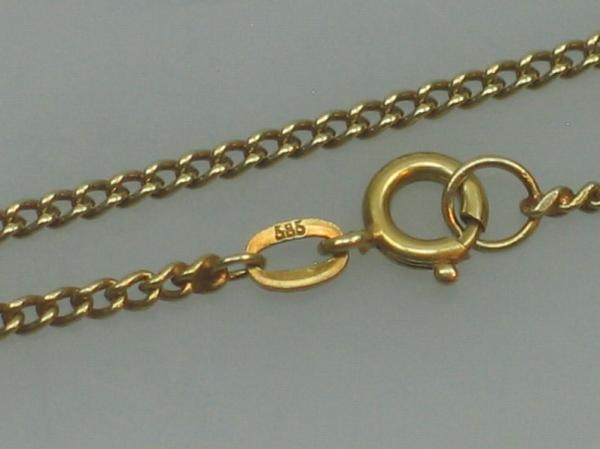 Panzerhalskette aus 585er Gold, Länge 60,7 cm, Gewicht: 4,7g