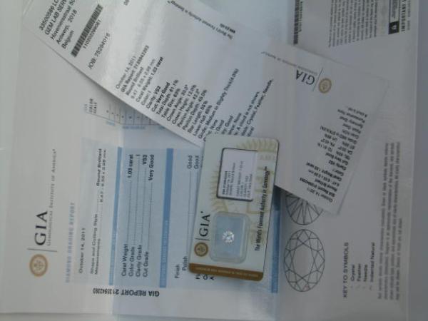 Diamant im Brillantschliff "I" 1.03 ct/ VS 2 mit GIA Report