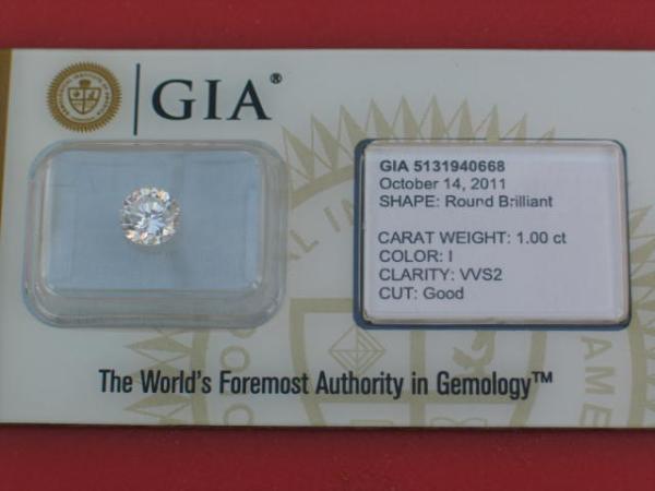 Diamant im Brillantschliff "I" 1.00 ct/ VVS2 mit GIA Report