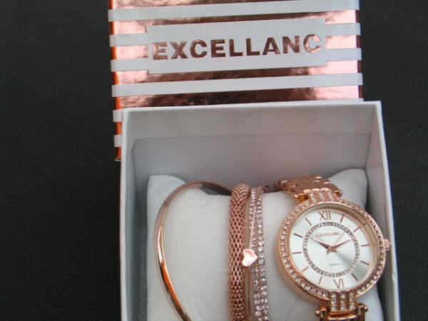 Excellanc Damenuhr im Set mit 5 Armbänder/Armreifen