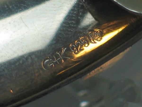Massiver Kristallaschenbecher mit Rand aus 925er Sterlingsilber G + K Gewicht: 720 Gramm