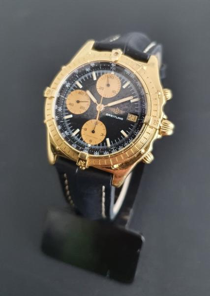 Breitling Chronomat, 750er Gold mit Lederband, Ref. 81950