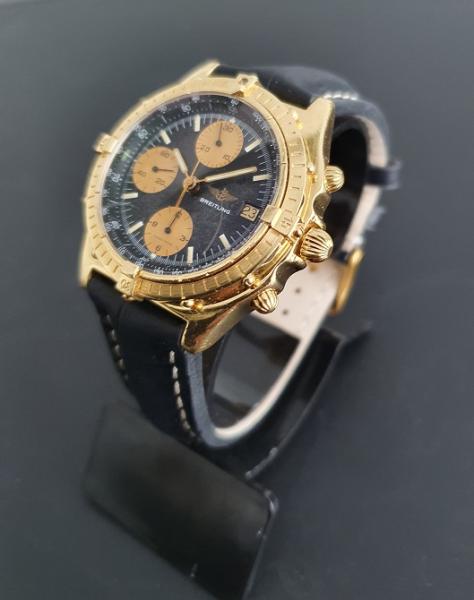 Breitling Chronomat, 750er Gold mit Lederband, Ref. 81950