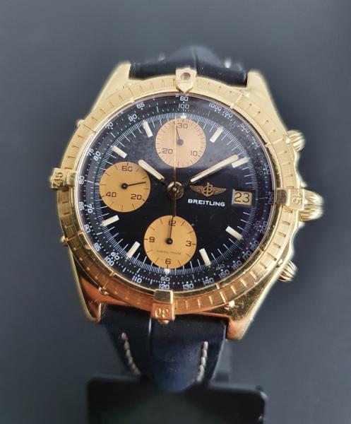 Breitling Chronomat, 750er Gold mit Lederband, Ref. 81950