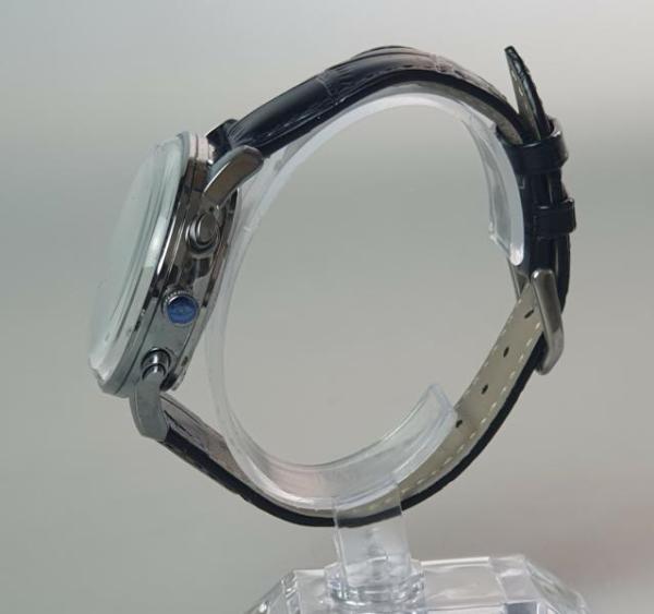 Lubin Automatik Herrenuhr mit schwarzem Lederarmband