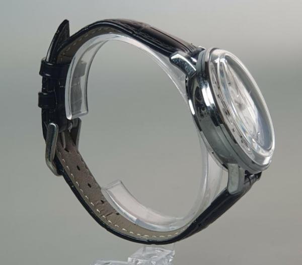 Lubin Automatik Herrenuhr mit schwarzem Lederarmband