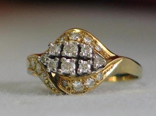 Diamantring mit 0.53 ct., 585er Gold, Größe 56, Gewicht: 3,1g