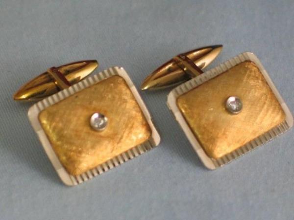 Wahnsinnig schöne exclusive Manschettenknöpfe/ Cufflinks aus 750er Gold mit Diamanten, Gewicht: 8,8g