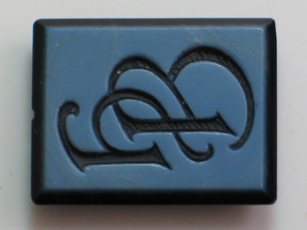 Lagenstein mit Gravur , Rechteck, Masse (L/B/H): 18,01 x 13,98 x 3,55 mm