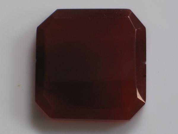 Karneol Platte, Carré, Achteckschliff, Gewicht: 27.5 ct.