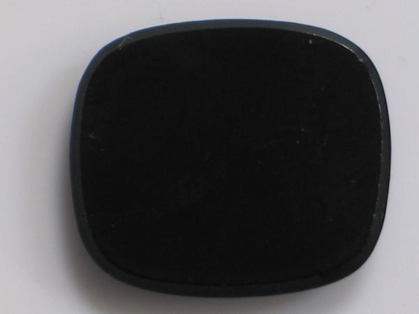 Onyx Platte -schwarz- , Rechteck, abgerundete Ecken, Randfacette, L/B/H 17,05x14,95x2,79 mm, Gewicht: 7.2 ct.