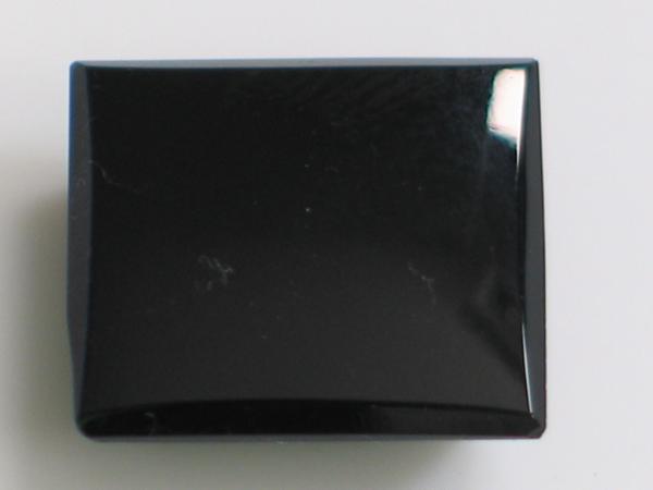 Onyx Platte -schwarz- , rechteckig, Randfacette, L/B/H 13,92 x 12,00 x 5,07 mm, Gewicht: 8.3 ct.
