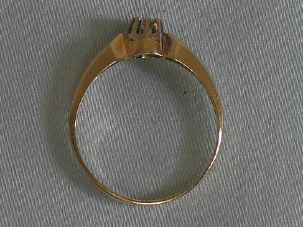 Brillantring (0.10 ct.) aus 585er Gelbgold, Größe 58, Gewicht: 2,5g
